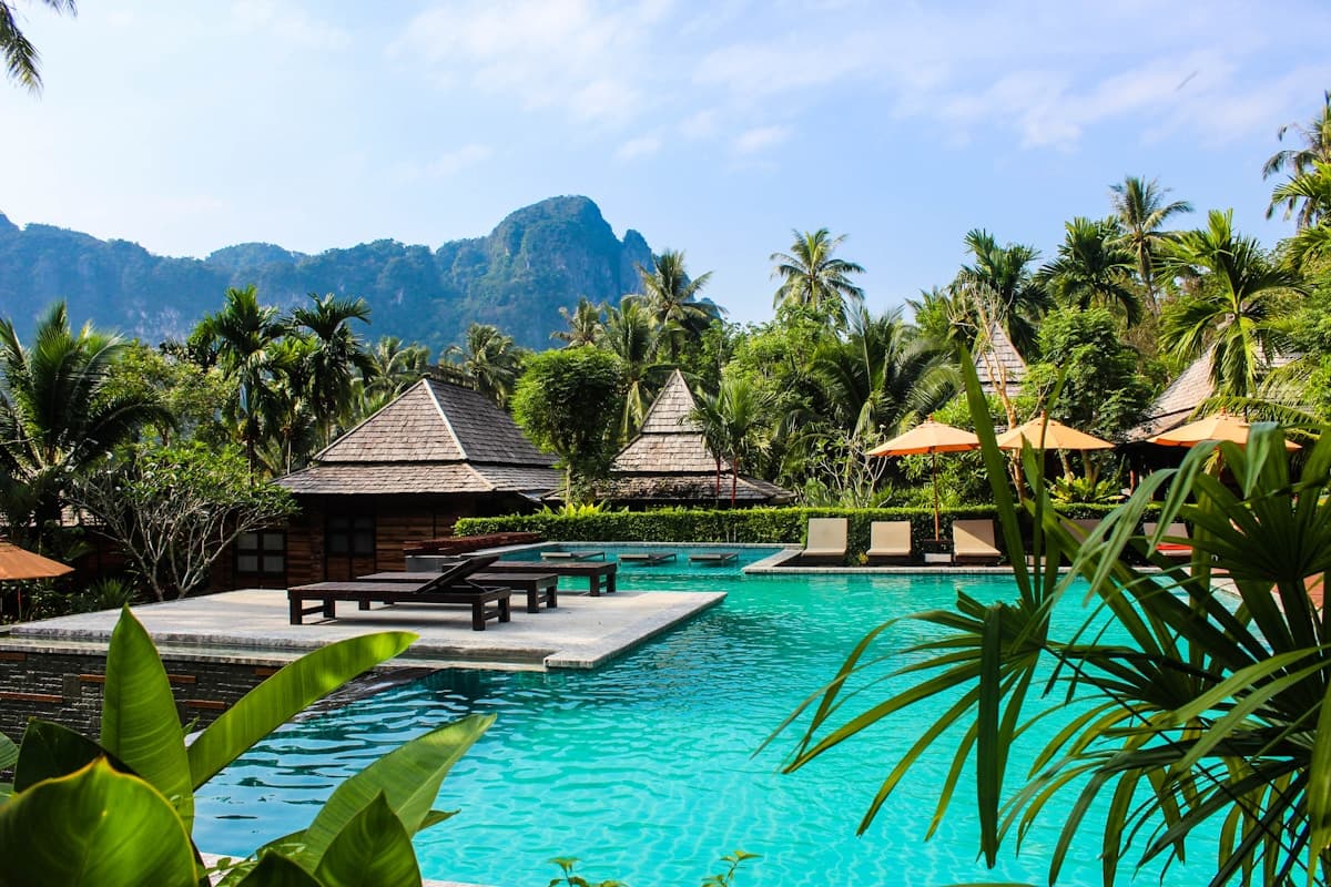 Infinity pool overlooking ocean at a luxury resort